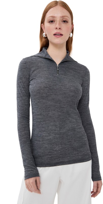 Jil Sander Long Sleeve Quarter Zip Dark Grey