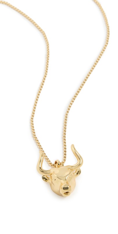 Kenneth Jay Lane Western Bull Necklace Gold