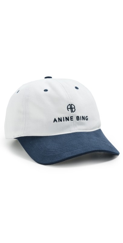 ANINE BING Jeremy Baseball Cap Ivory Navy