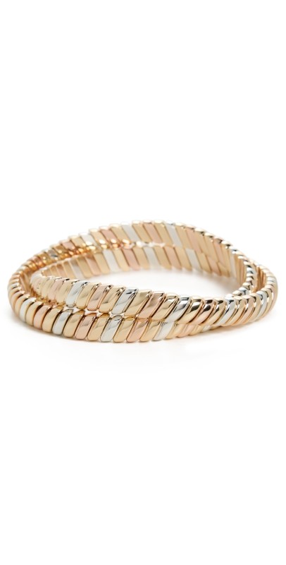 Roxanne Assoulin The Double Cobra Bracelet Shiny Gold/Pale Pink Gold/Sem