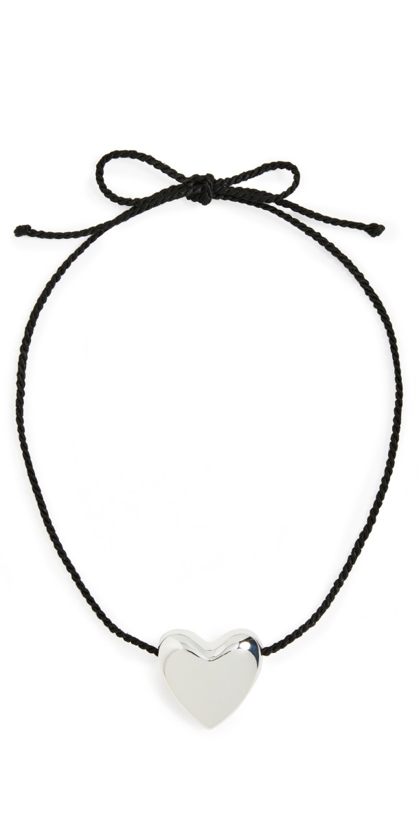 Annika Inez Large Heart Necklace Silver