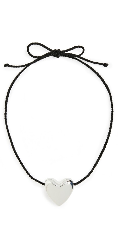 Annika Inez Large Heart Necklace Silver