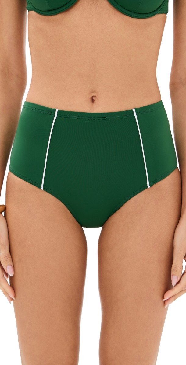 STAUD Marina Bikini Bottoms Jungle/White