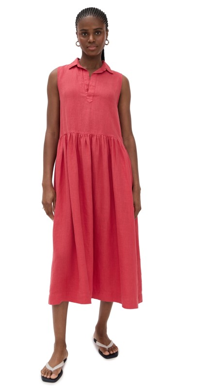 Frank & Eileen Popover Sleeveless Shirtdress Nantucket Red