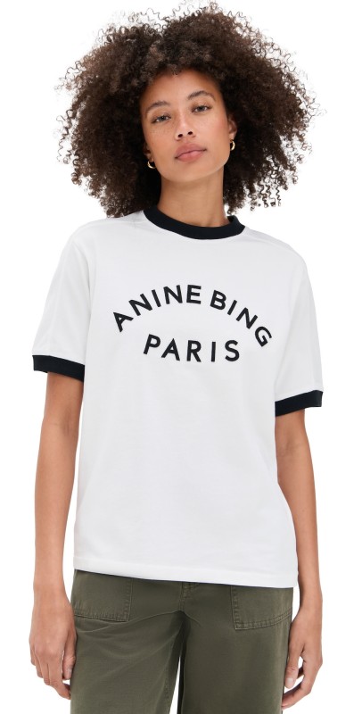 ANINE BING Jaylin Tee Paris Ivory