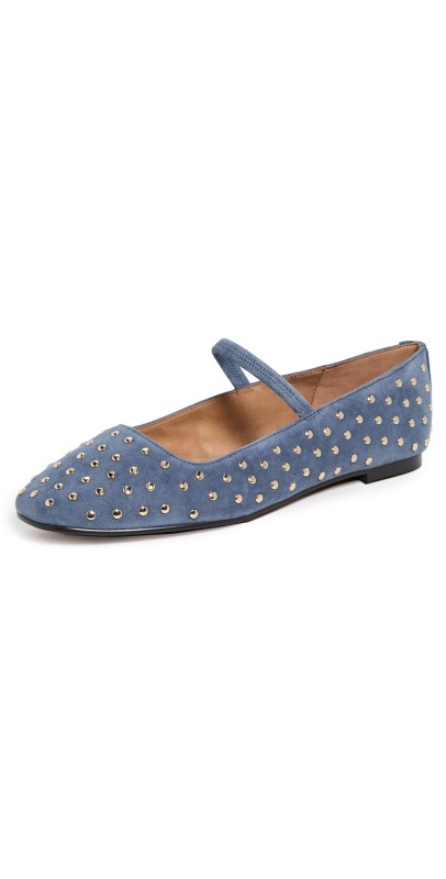 Madewell Greta Elastic Mary Jane Flats Basalt Blue