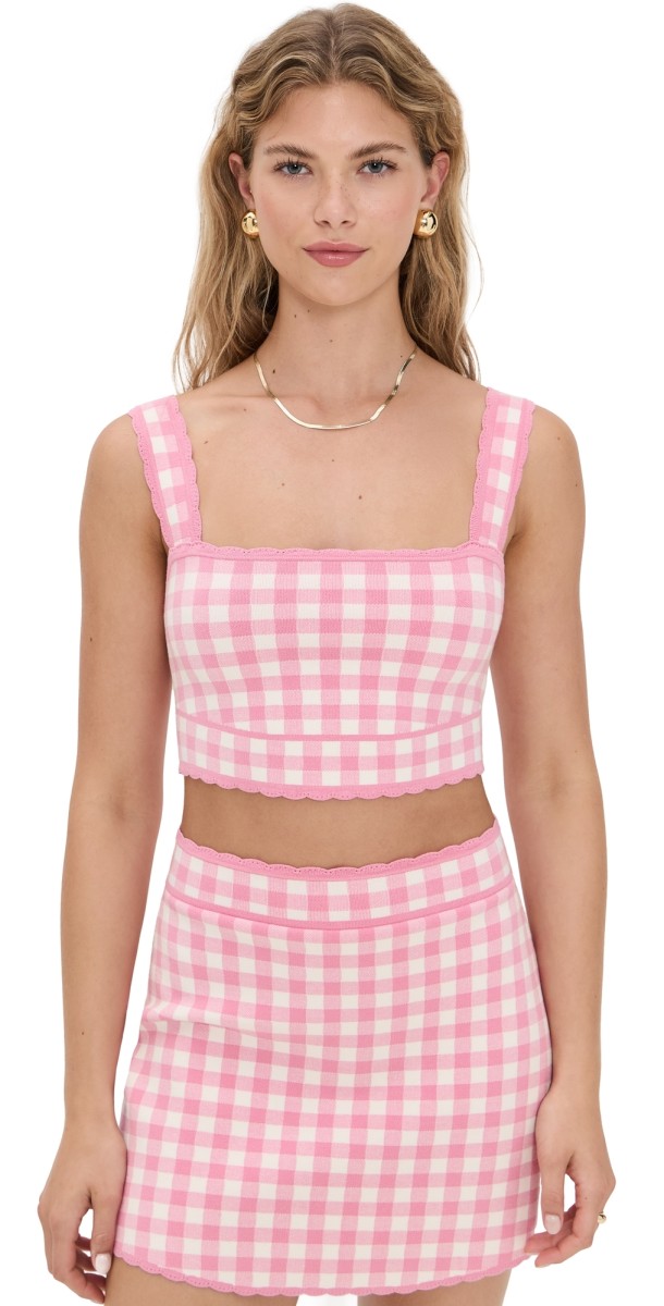 LoveShackFancy Jessyn Tank Pink Pearl