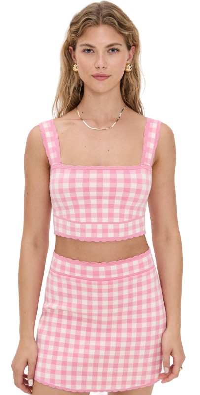 LoveShackFancy Jessyn Tank Pink Pearl