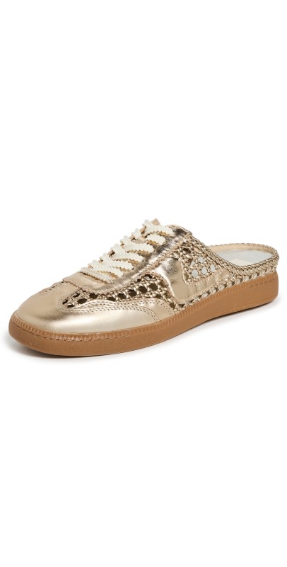 Dolce Vita Notice Slides Woven Gold Woven Stella