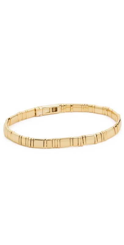 SHASHI Tilu Striated Bracelet Clasp Gold