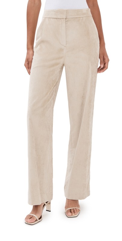 Veronica Beard Grigore Corduroy Pants Heathered Sand