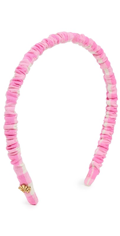 Lele Sadoughi Jessie Checkered Headband Pink Lemonad
