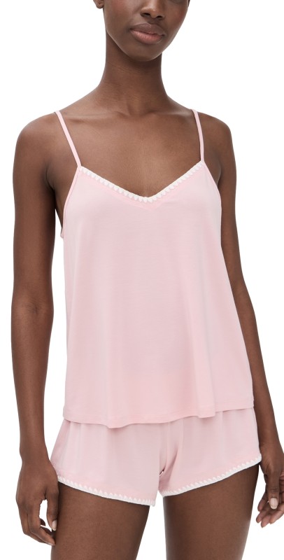 Eberjey Frida Cami & Short Pajama Set Silver Pink/Ivory