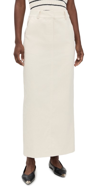 4th & Reckless Petra Corduroy Skirt Cream