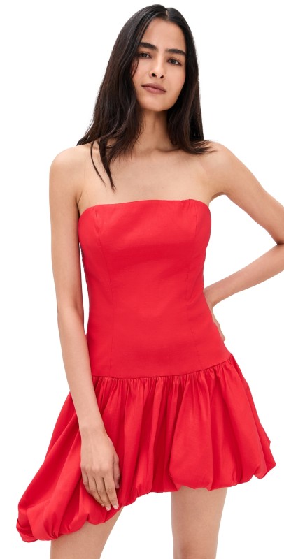 BARDOT Alyna Strapless Mini Dress Fire Red