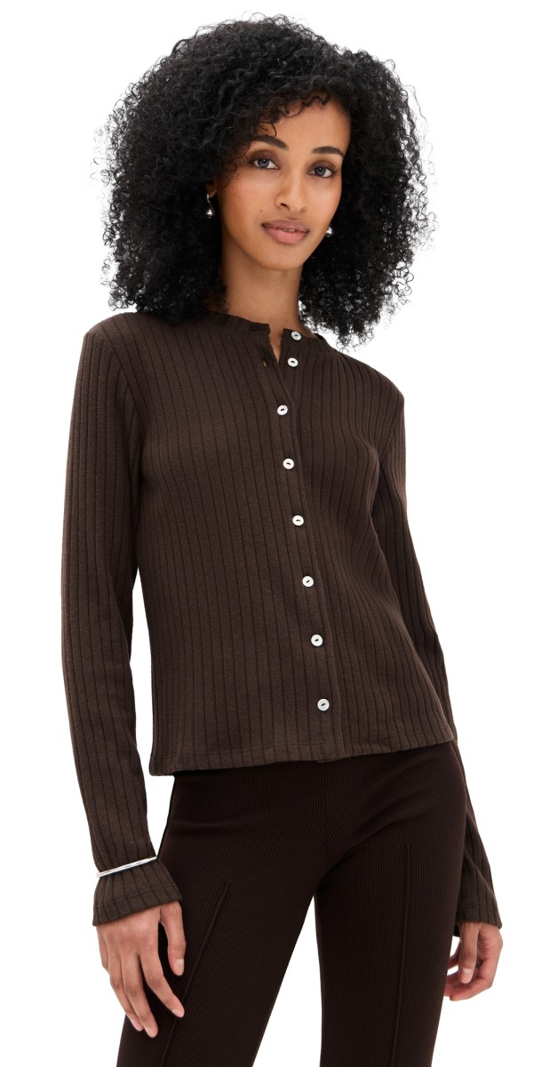 DONNI. The Sweater Rib Cardi Espresso