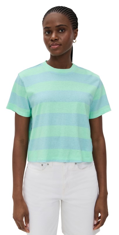 ASKK NY Shrunken Boy Tee Stripe Mint Blue Stripe