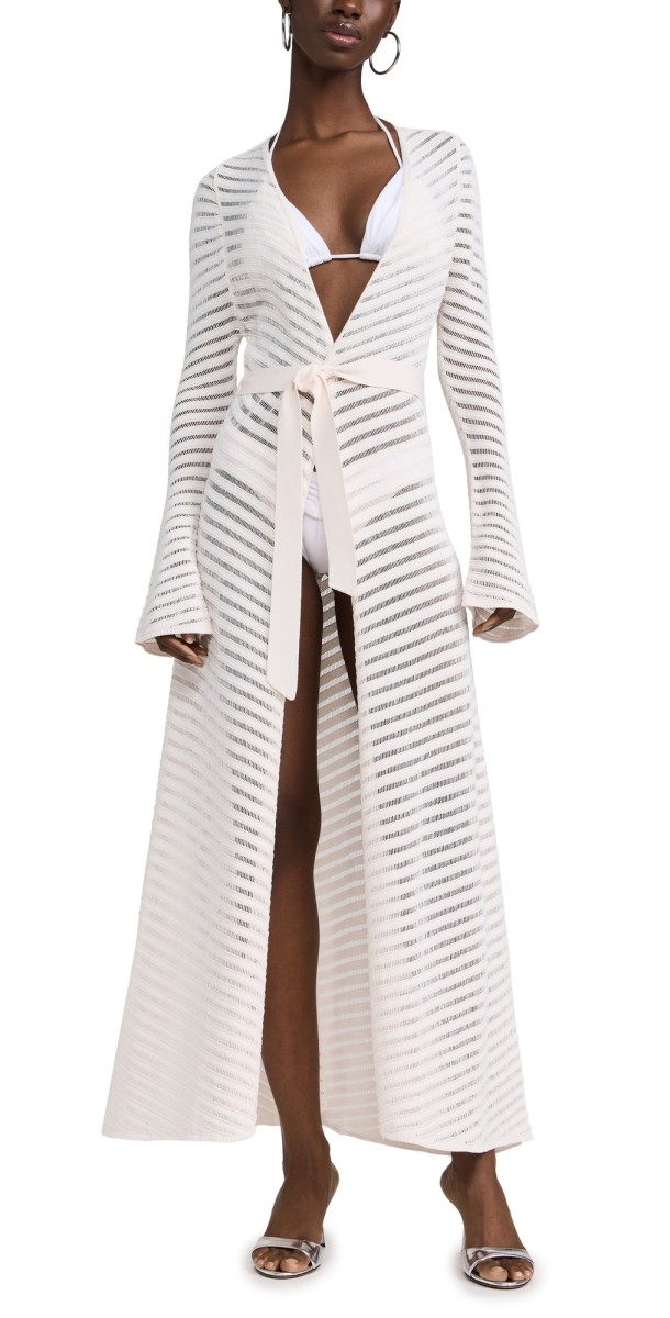 Devon Windsor Elliott Knit Robe Ivory