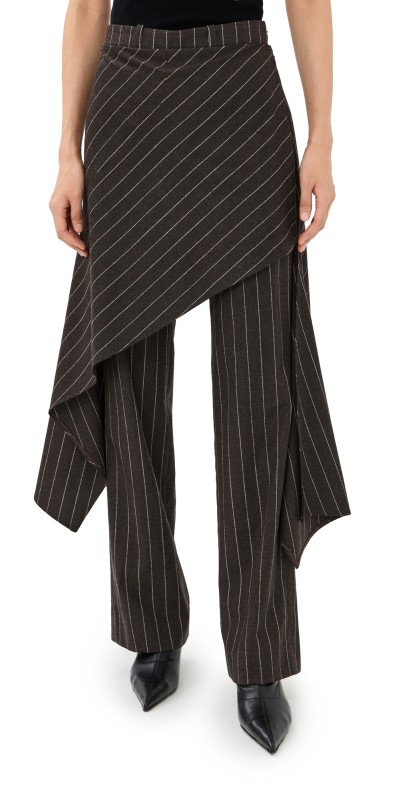 Monse Deconstructed Tailored Skirt Trousers Brown