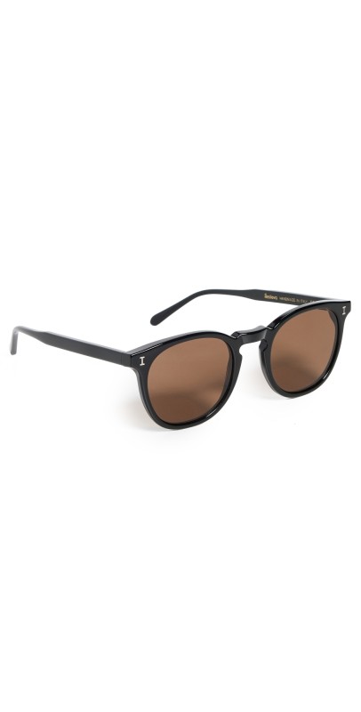 Illesteva Eldridge Black Sunglasses with Brown Flat Lenses Black w/ Brown Flat Lenses