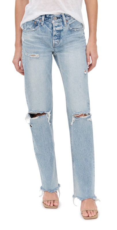 MOUSSY VINTAGE Odessa Straight Low Jeans Light Blue