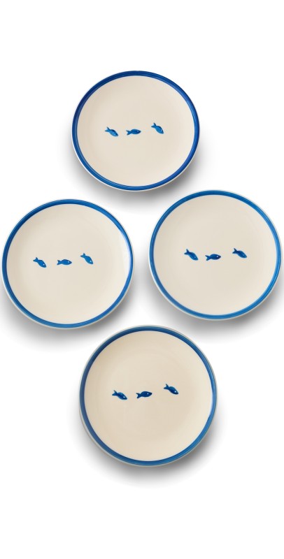 Zafferano Lido Dessert Plate Set of 4 Fish