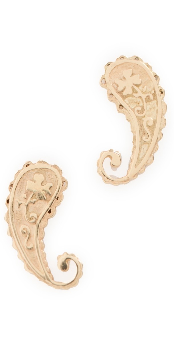 Marlo Laz 14k Paisley Studs Gold