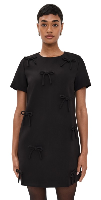 English Factory Bow Detailed Mini Dress Black