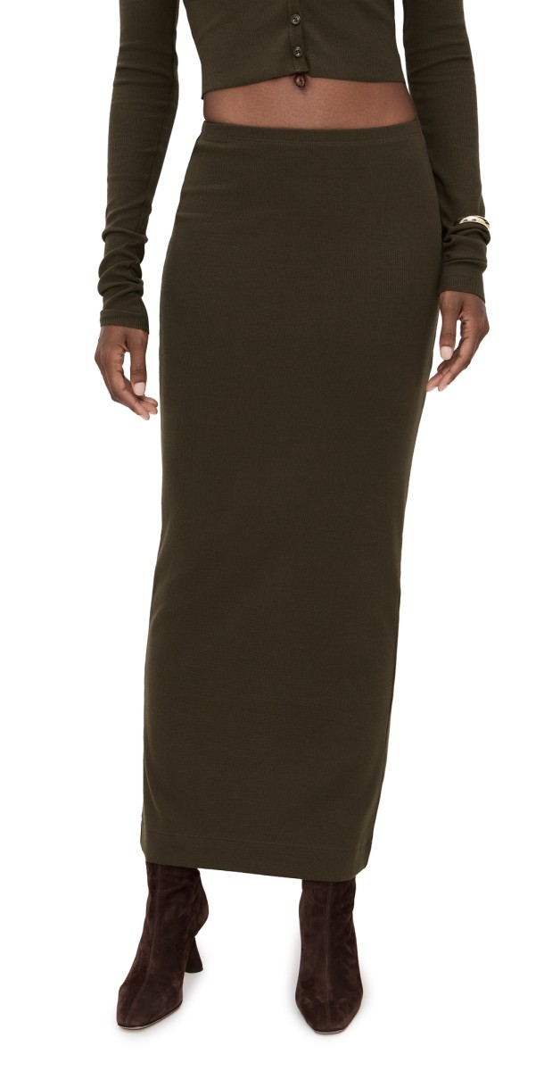 Éterne Butter Rib Emma Skirt Moss