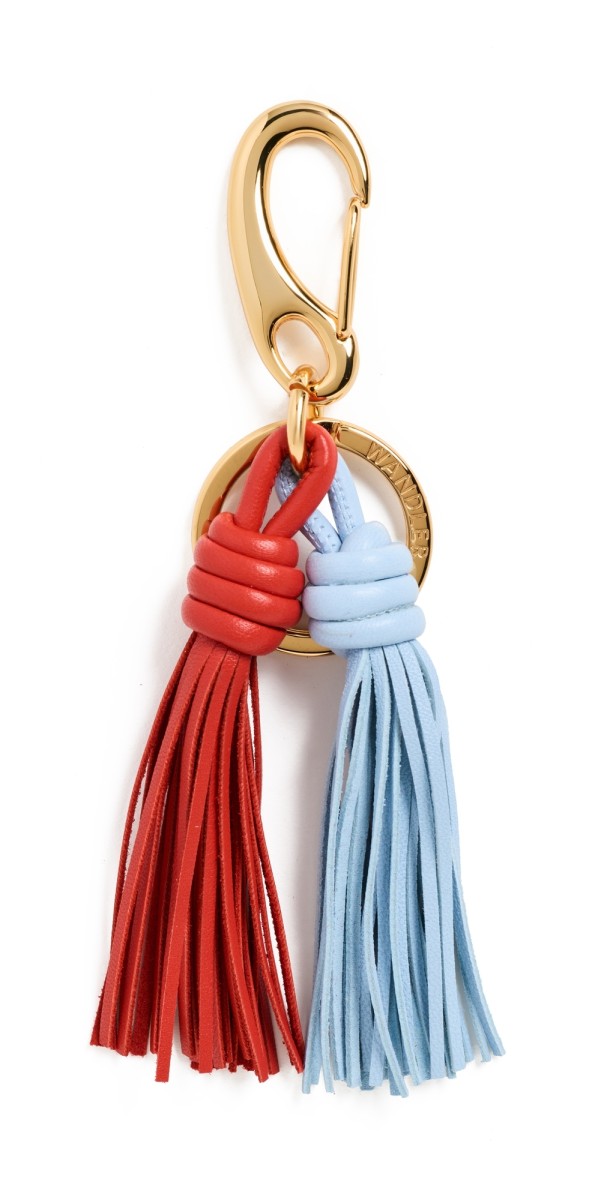 Wandler Bag Charm Double Tassel Air/Cranberry