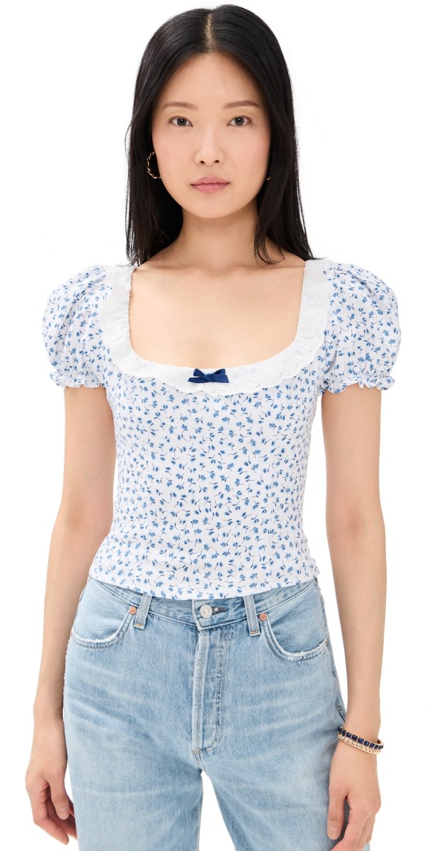 Reformation Alice Linen Top Hanna