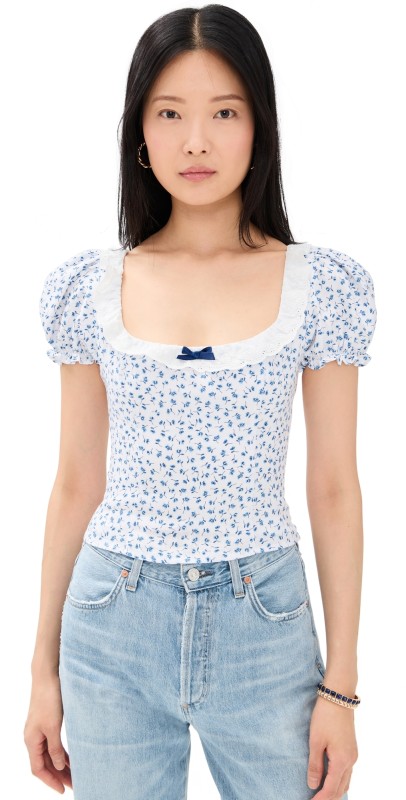 Reformation Alice Linen Top Hanna