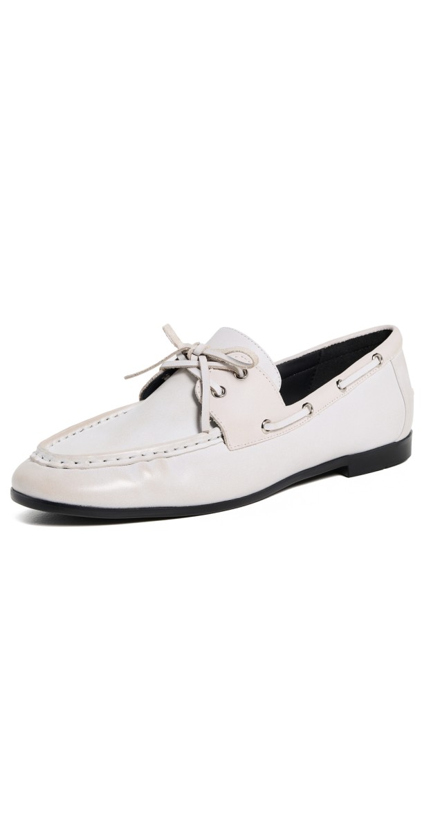Black Suede Studio Davy Flats Coconut Leather