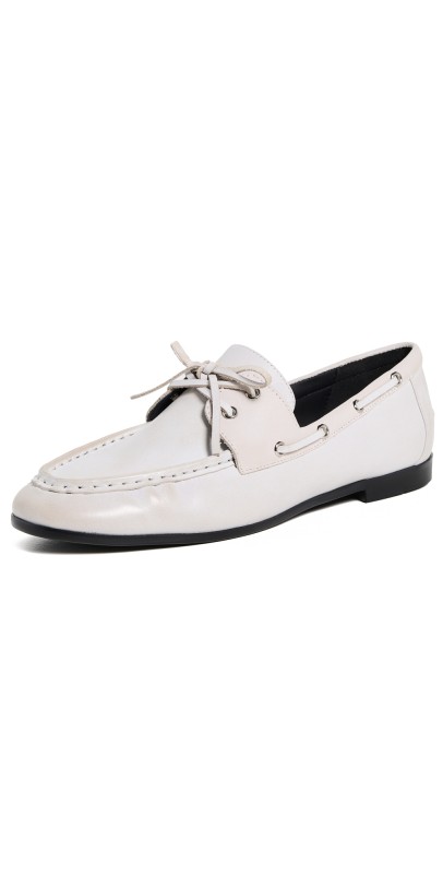 Black Suede Studio Davy Flats Coconut Leather
