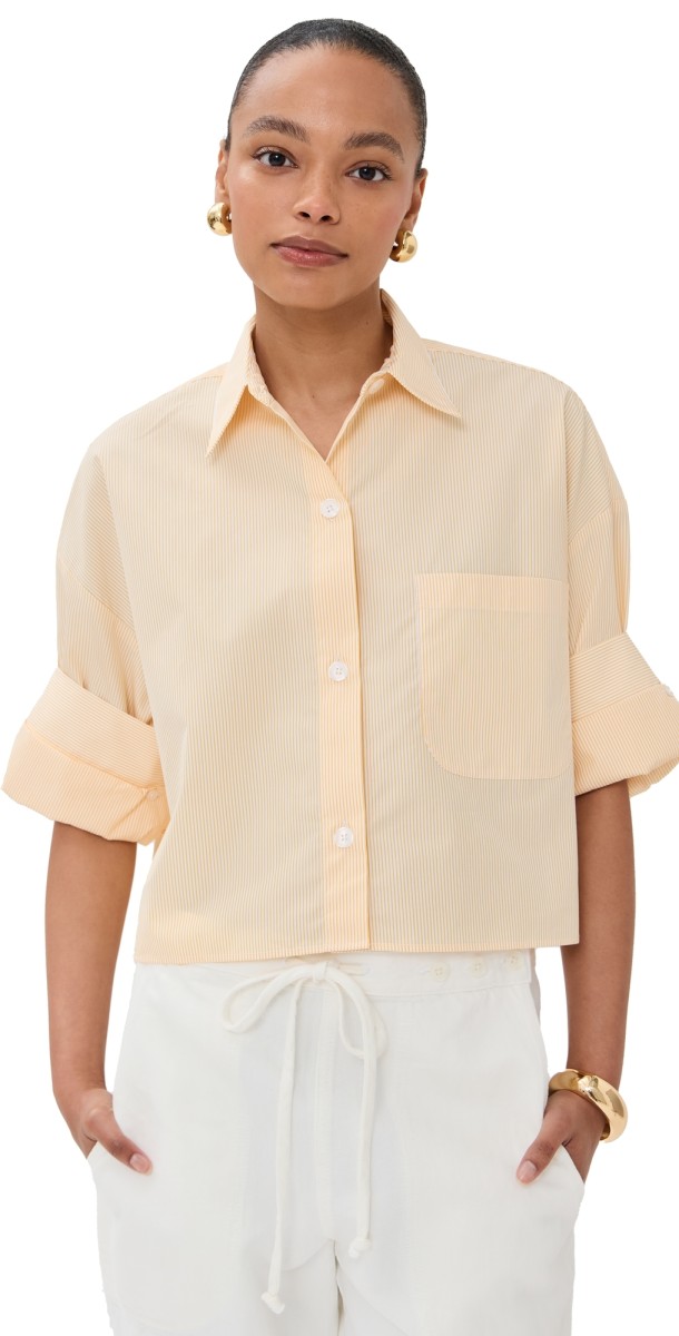 TWP Next Ex Buttondown Ivory/Yellow