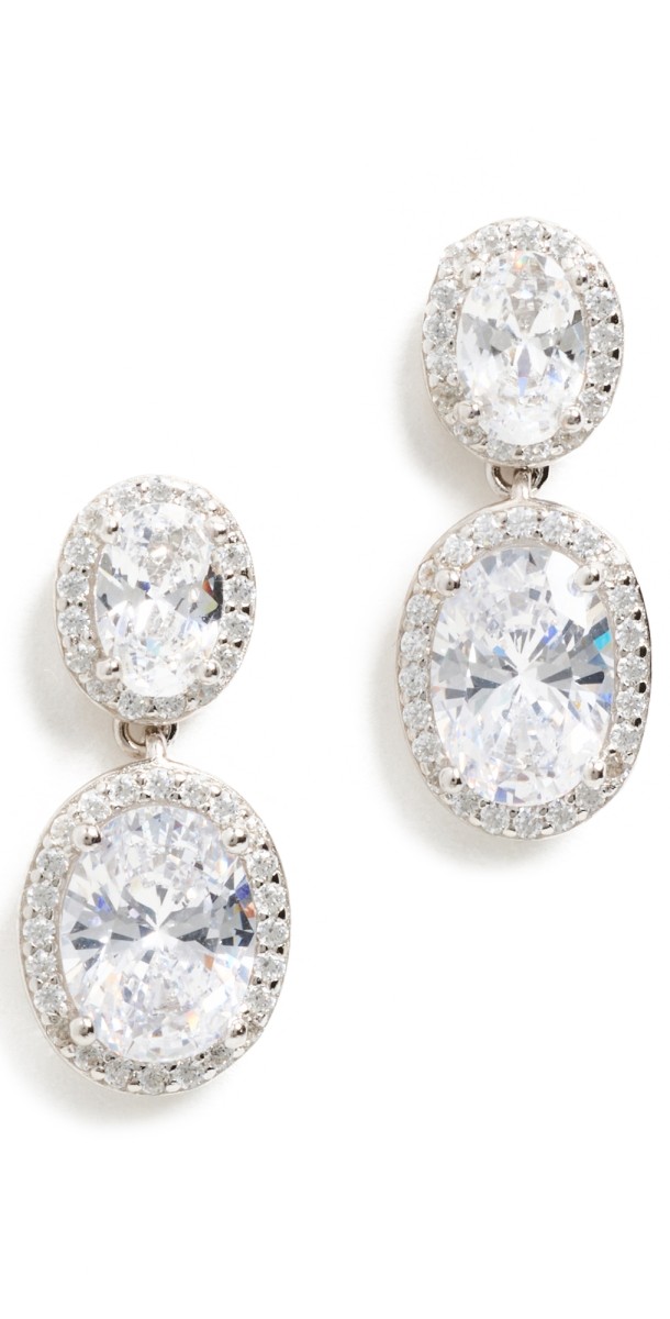 SHASHI Halo Drop Earring Silver