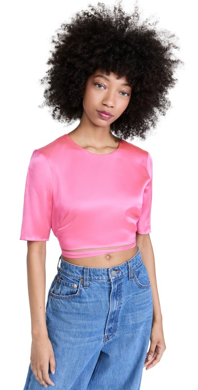 Amanda Uprichard Andra Top Pink Ribbon