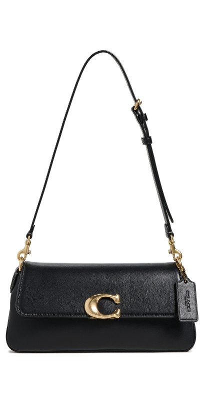 Coach Refined Calf Leather Jet Shoulder Bag B4/BLACK
