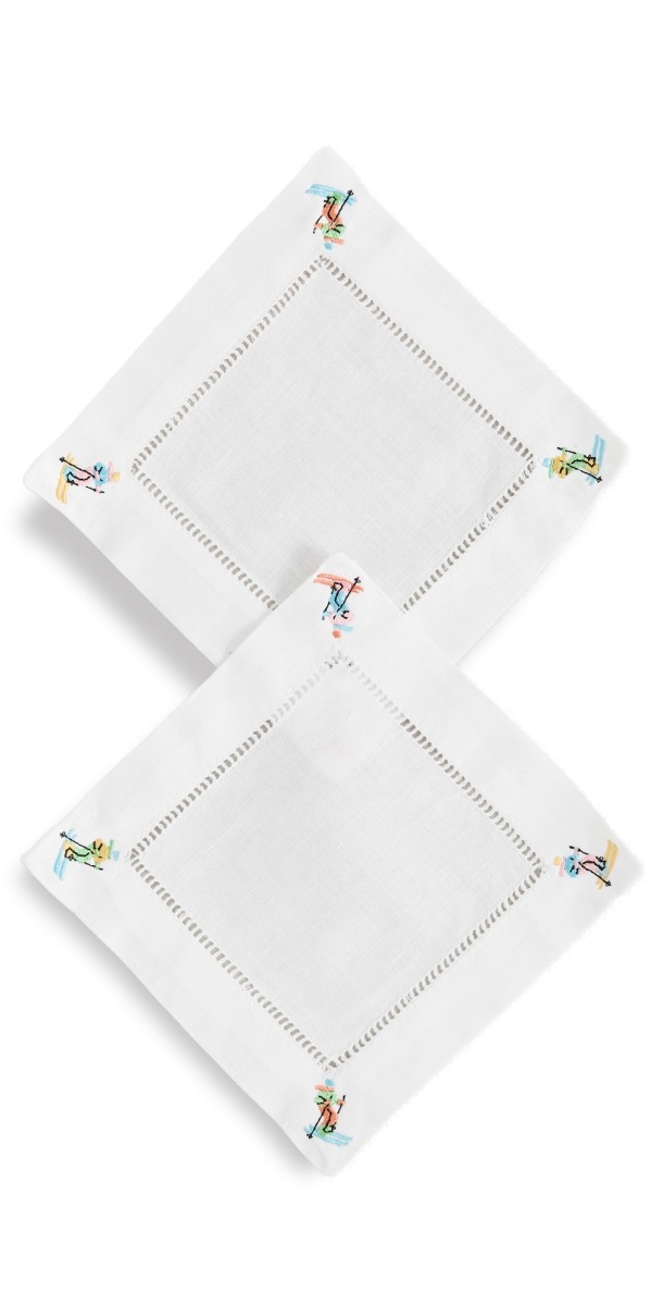 Abbode Skier Napkins Whit