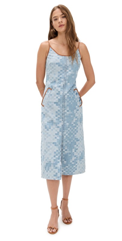 Ramy Brook Luna Dress Indigo Checkered
