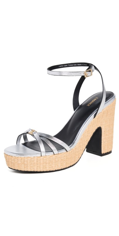 L'AGENCE Genevra Platform Sandals Silver