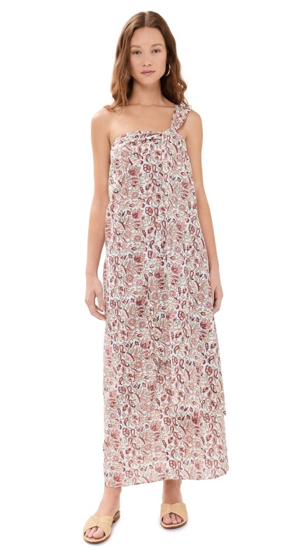 Culthera Jaya Parchment Blockprint Dress Beige Blockprint