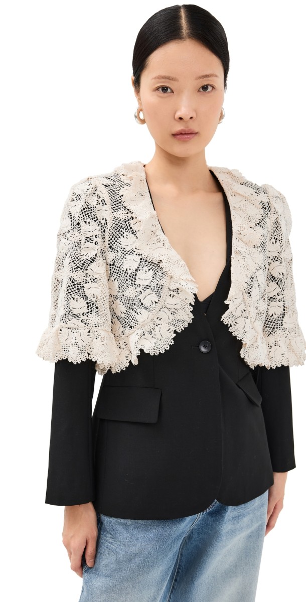 Sea Kristeen Lace Blazer with Capelet Multi