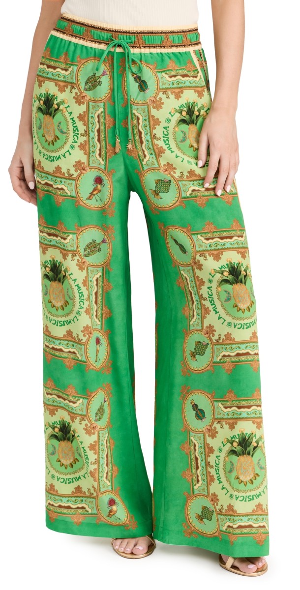 ALÉMAIS La Musica Silk Pant Green