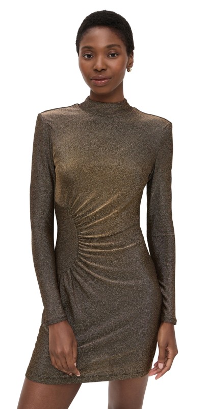 Ramy Brook Amarylis Mini Dress Gold Knit
