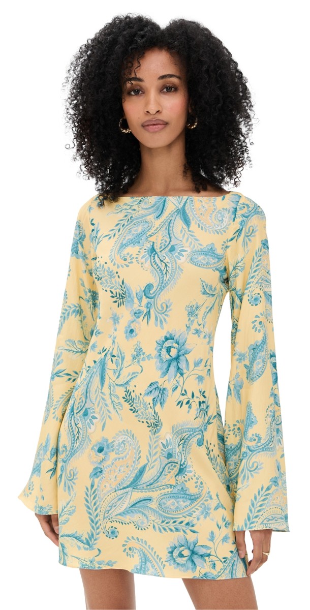 Hemant and Nandita Mini Bias Dress BLUE YELLOW MI