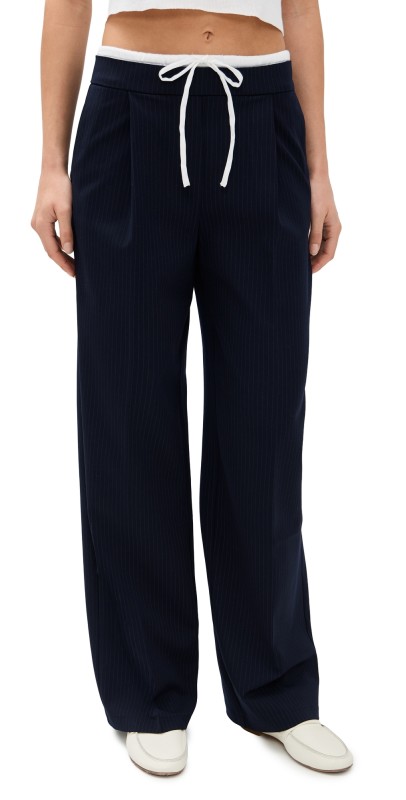 Lioness Essential Pants Navy Pinstripe