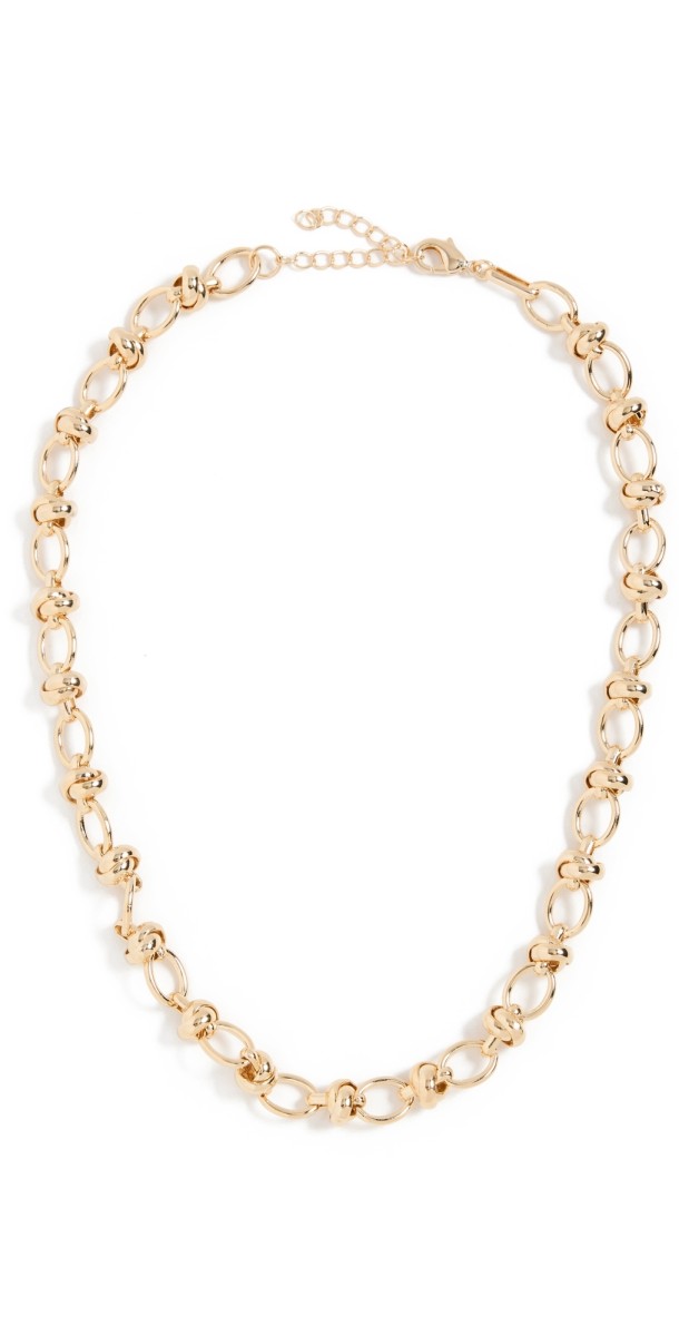 Alexa Leigh Knotted Chain Necklace Yellow Gold