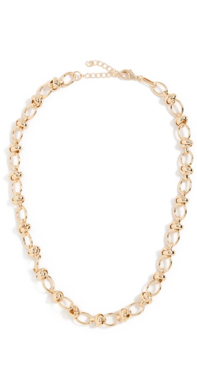 Alexa Leigh Knotted Chain Necklace Yellow Gold