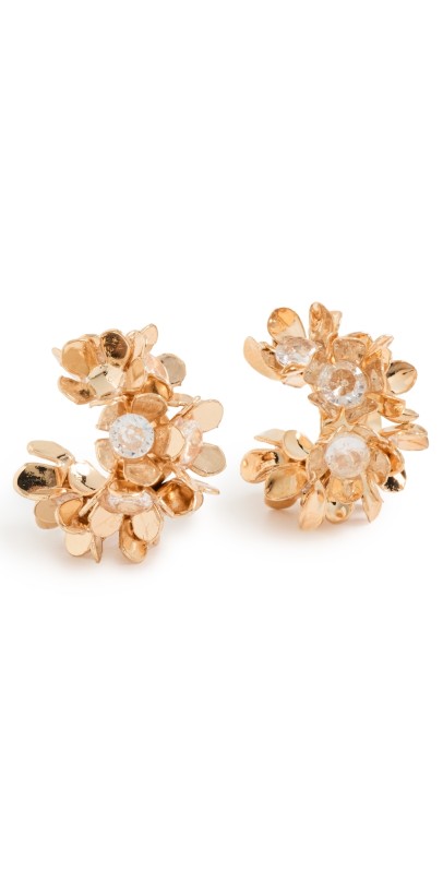SHASHI Tina Flower Ear Cuffs Gold